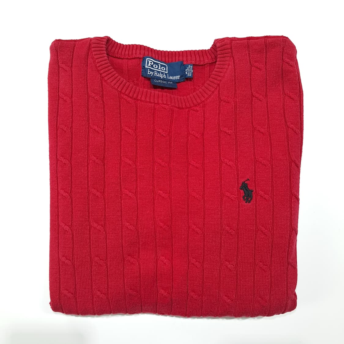 CL574 XL 폴로 00s 코튼 케이블 레드 니트 스웨터 상품이미지7