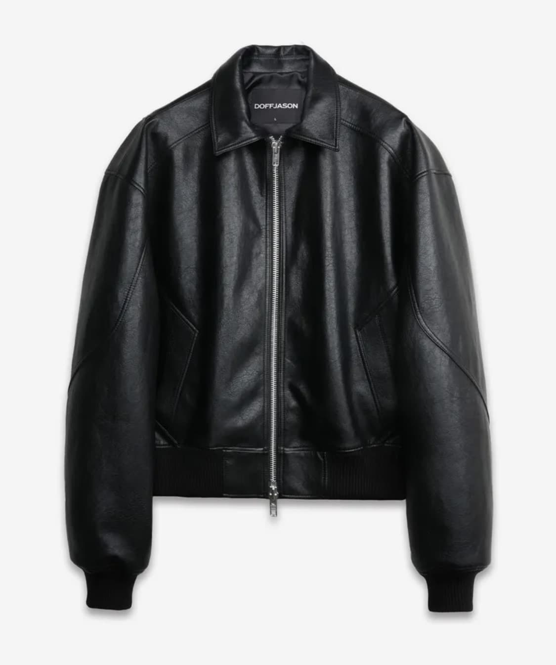 도프제이슨 오버사이즈 팬텀 레더 자켓 BLACK 상품이미지1