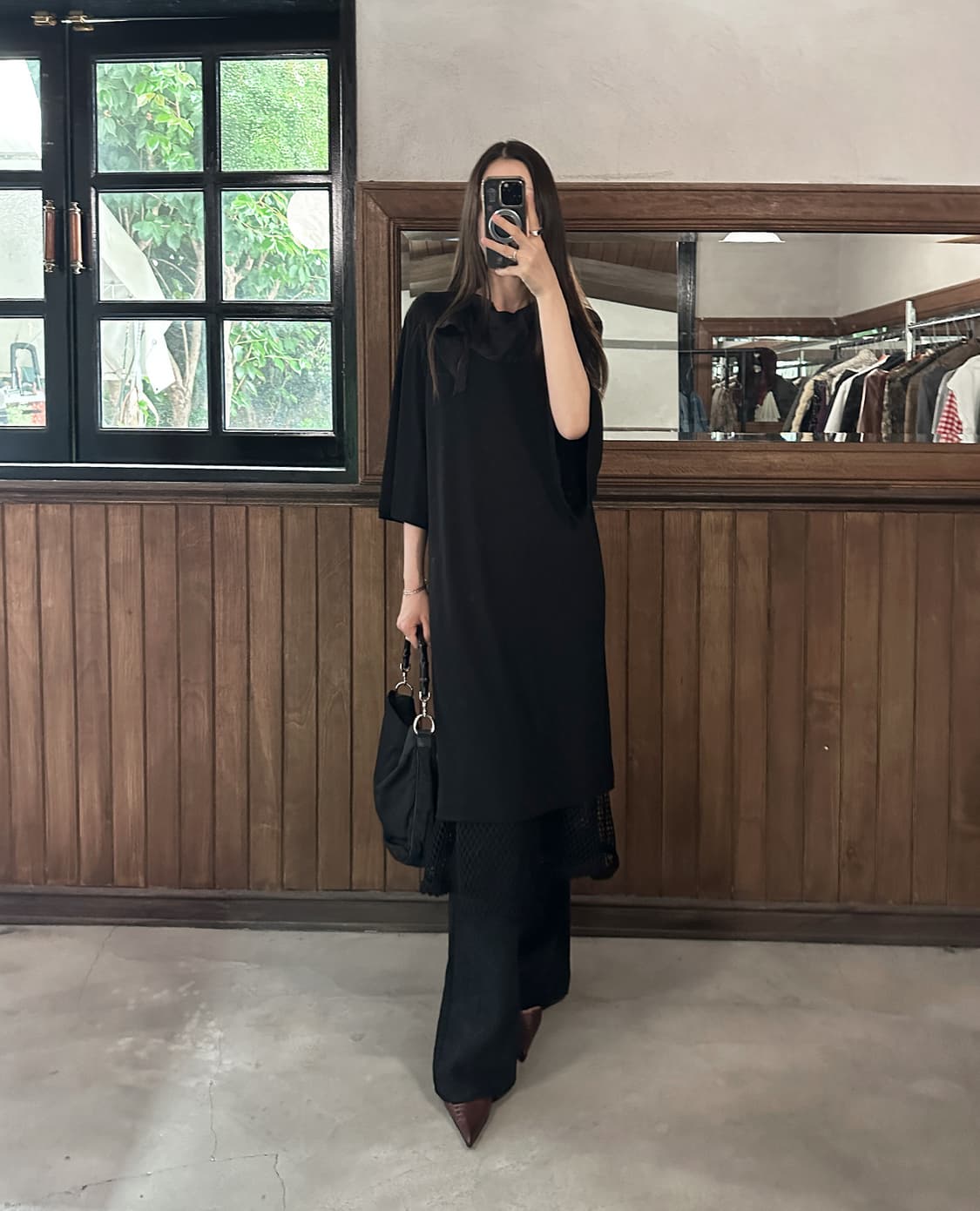 TOGA PULLA draped satin mesh dress 상품이미지2