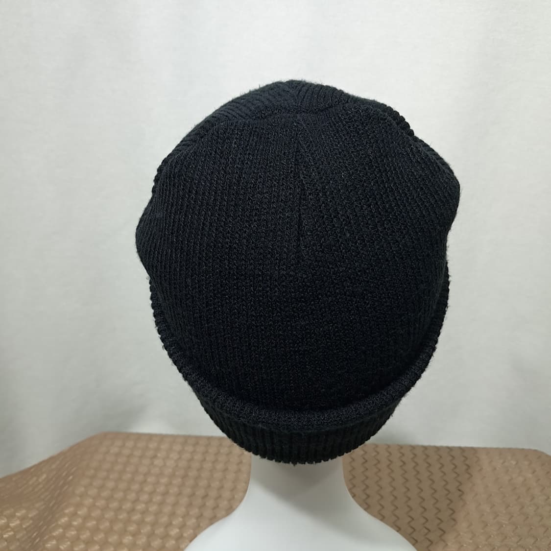 대만판 콜롬비아 90s 블랙 립 니트 화이트 자수 로고 비니 P2014 상품이미지5