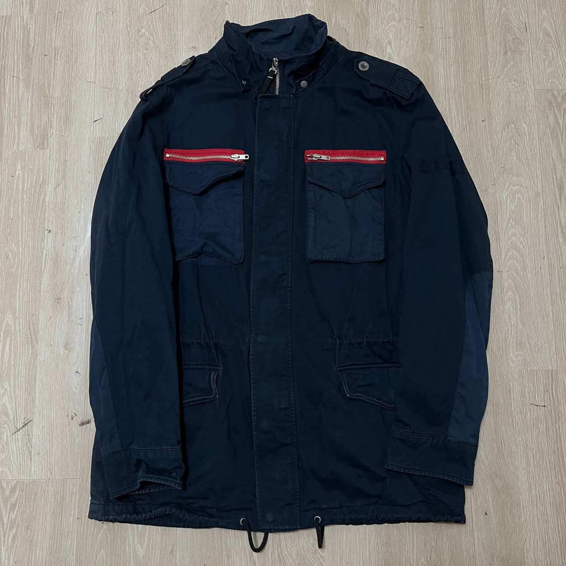 하드락밴드 배색 지퍼 포켓 야상 필드자켓 L/100 상품이미지1