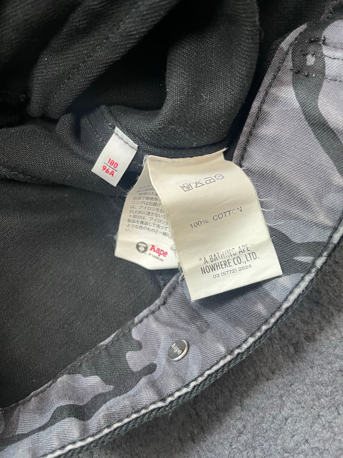 [L] 에이프 카모 흑청 트러커 데님 자켓 베이프 상품이미지7