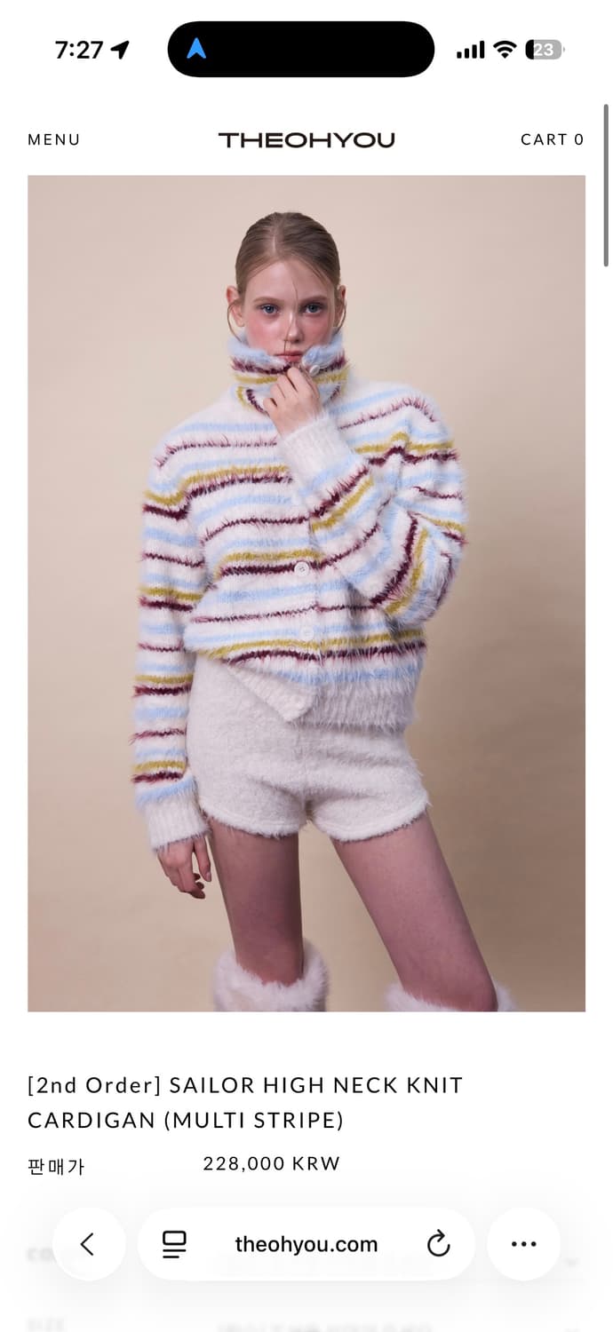 더오유 하이넥 THEOHYOU 스트라이프 가디건 상품이미지2