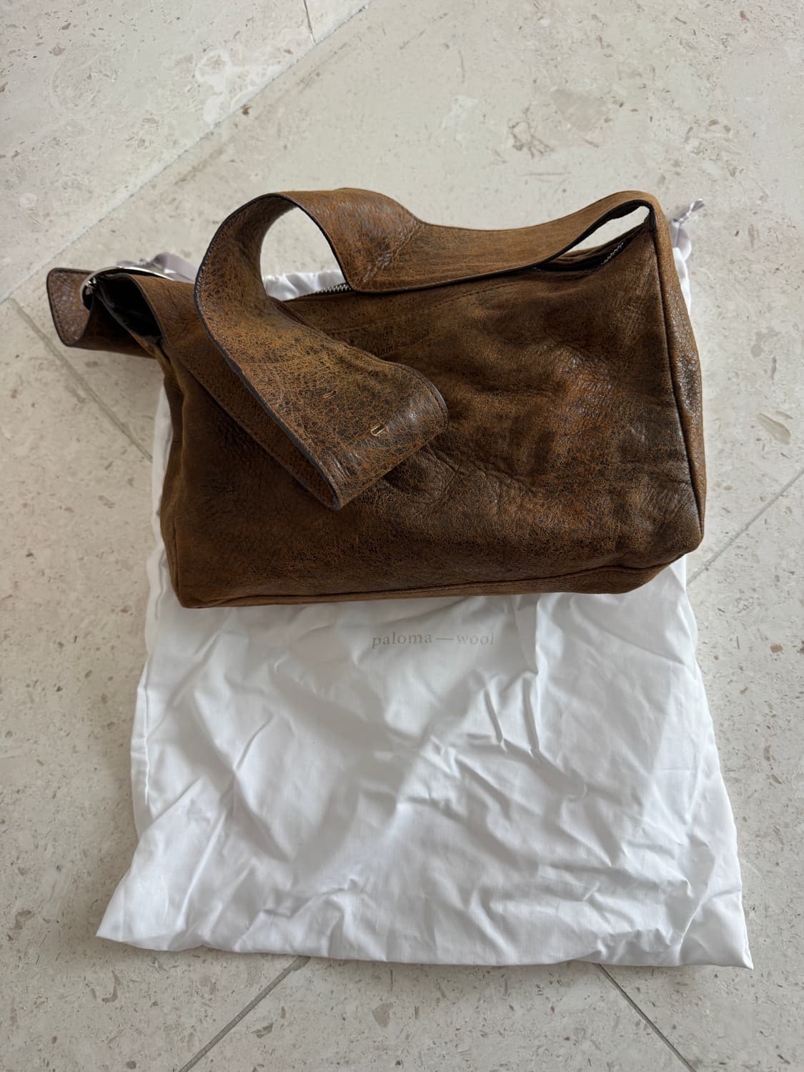 팔로마울 Paloma wool 스퀘어 티백 가방 os 브라운  상품이미지3