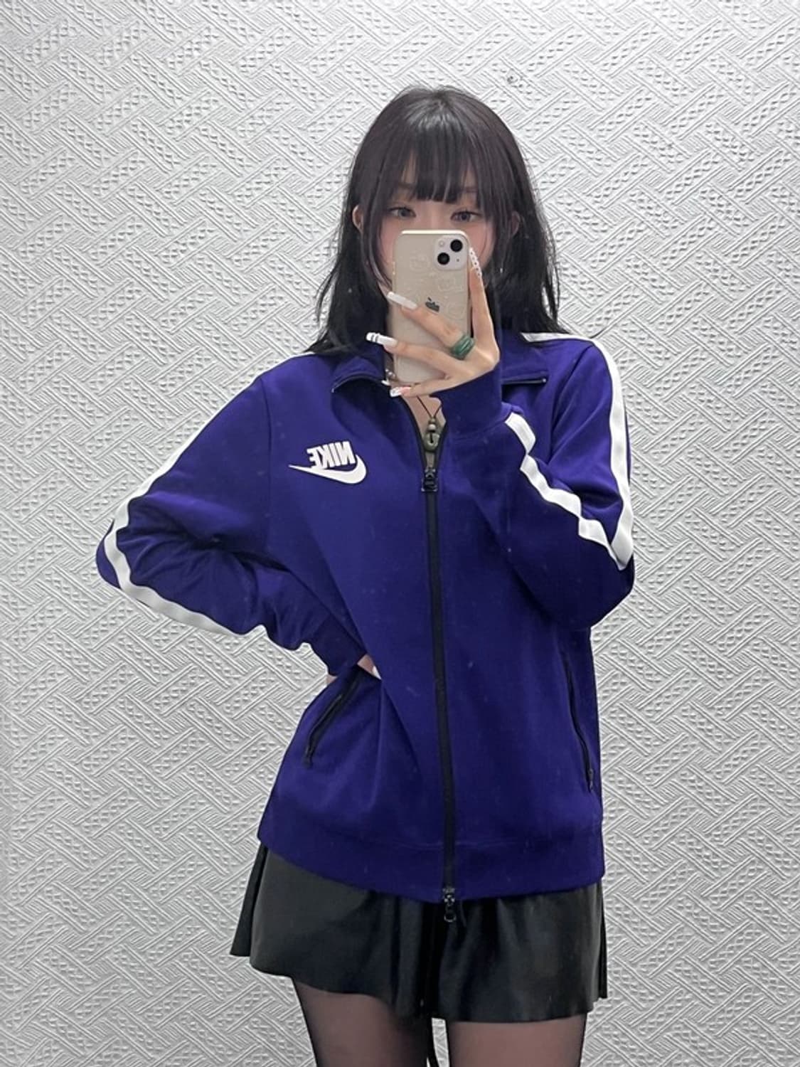 나이키 올드스쿨 레트로 Y2K 딥퍼플 져지 집업 100 C10932 상품이미지1