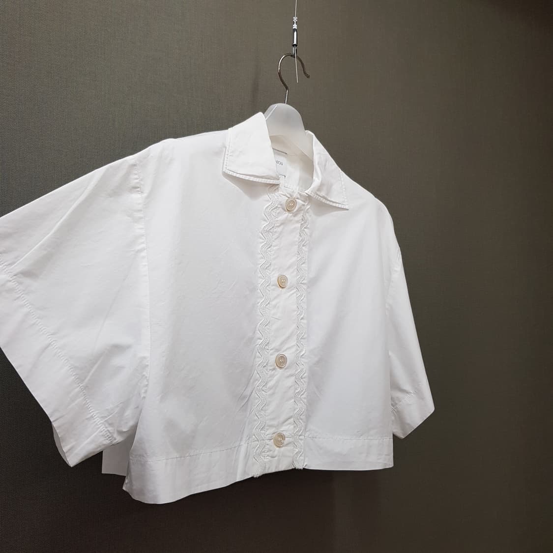 PATOU 파투 레이스 트리밍 반팔 셔츠 블라우스 S사이즈 상품이미지4