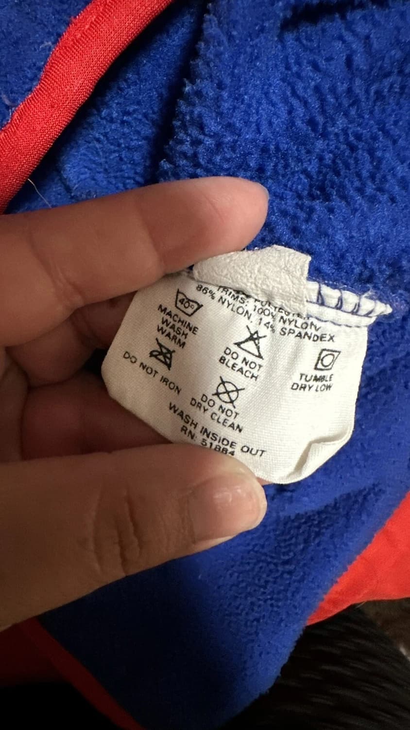 90s 파타고니아 신칠라 스냅-T 블루/레드 USA 상품이미지5