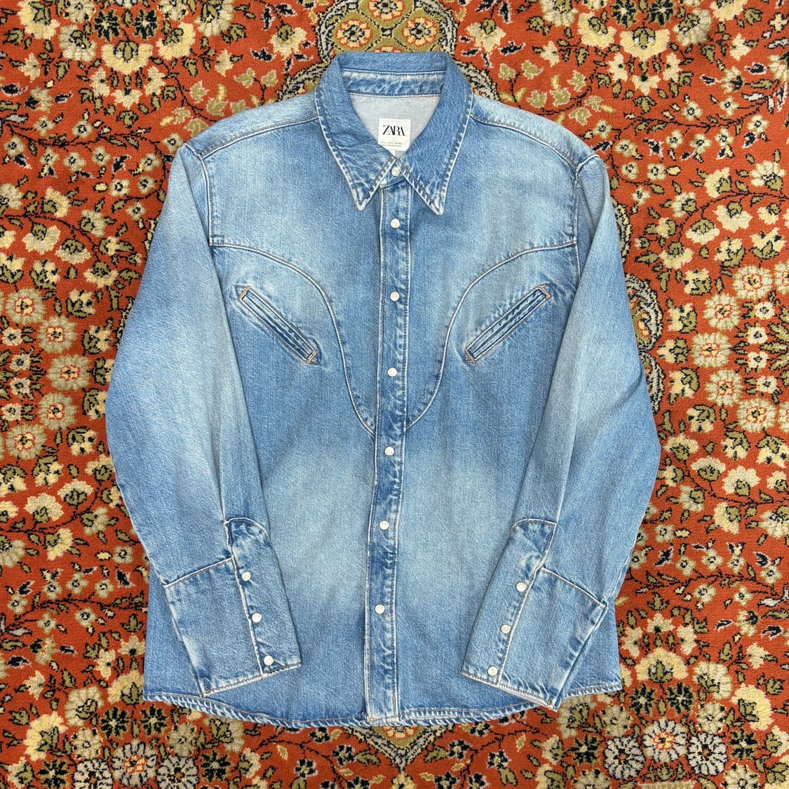 [L] ZARA 자라 웨스턴 데님 셔츠 상품이미지1