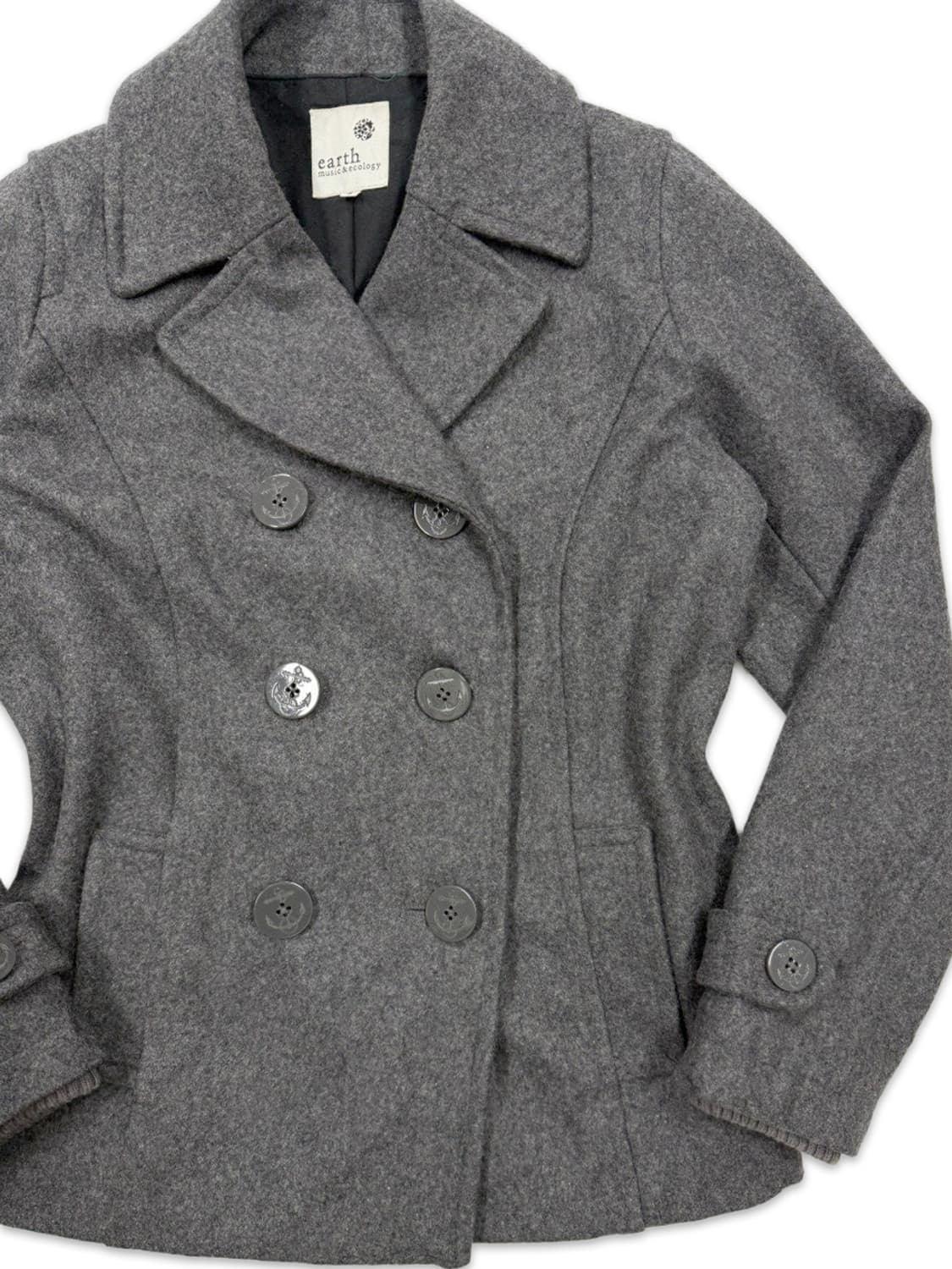 빈티지 earth music 그레이 더블 코트 상품이미지2