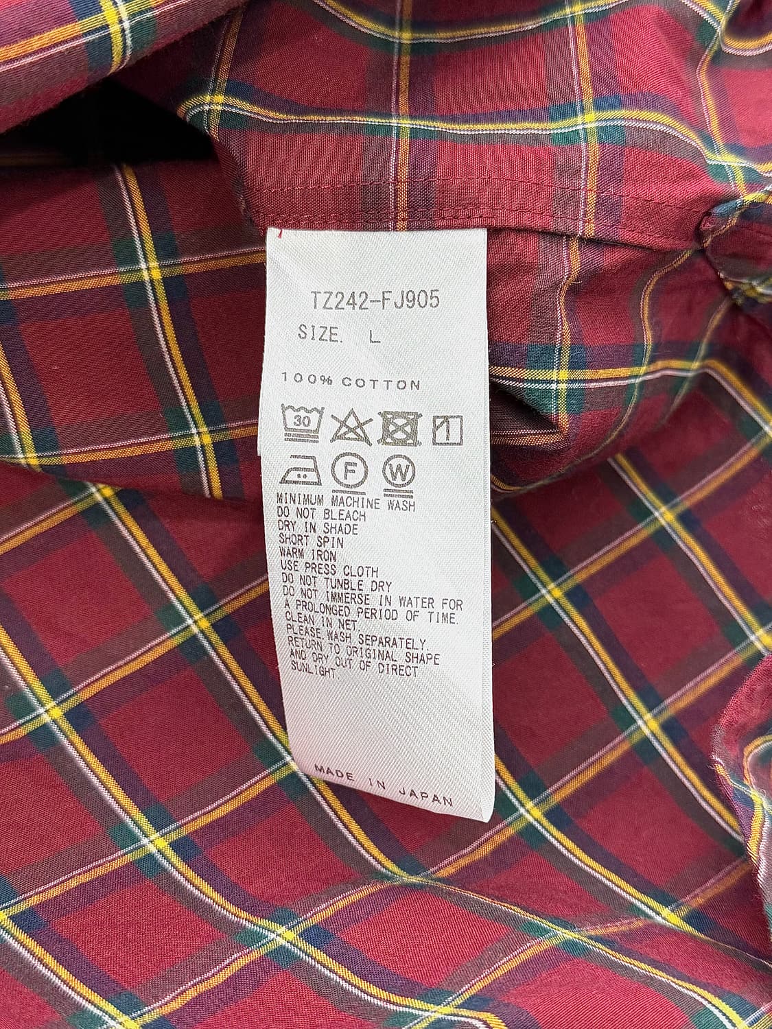 토가 투 웨스턴 레드 플라이드 체크 코튼 셔츠 상품이미지8