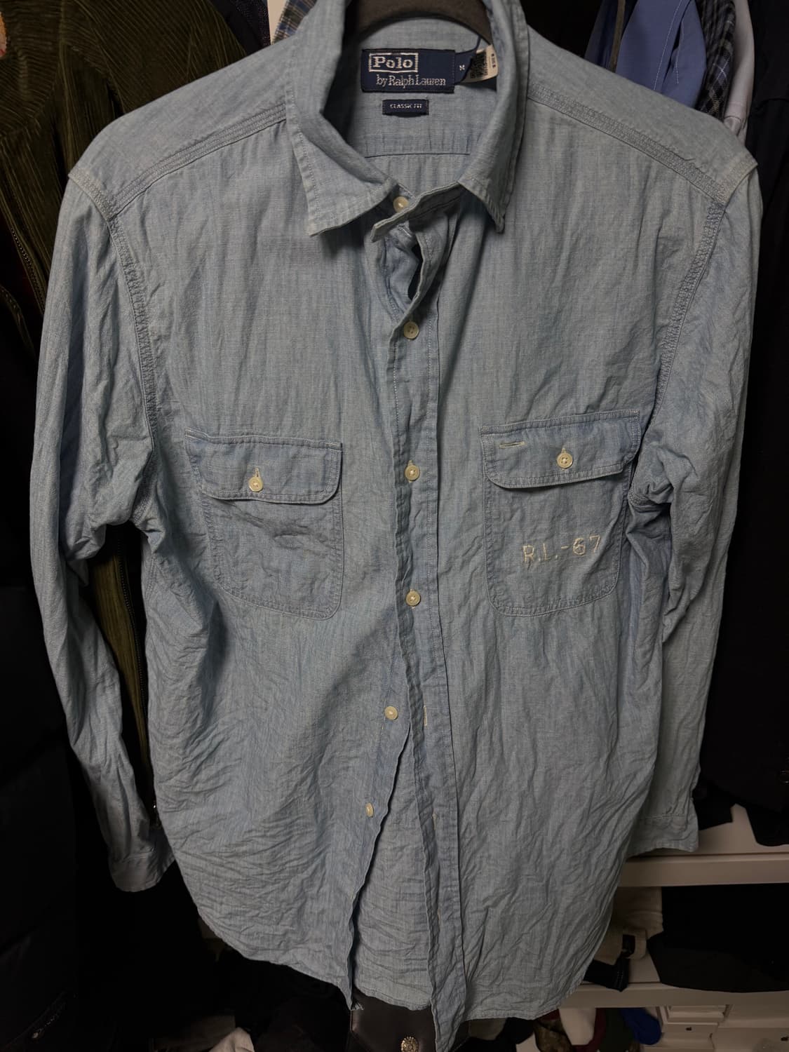 폴로 샴브레이 워크셔츠 M 상품이미지2