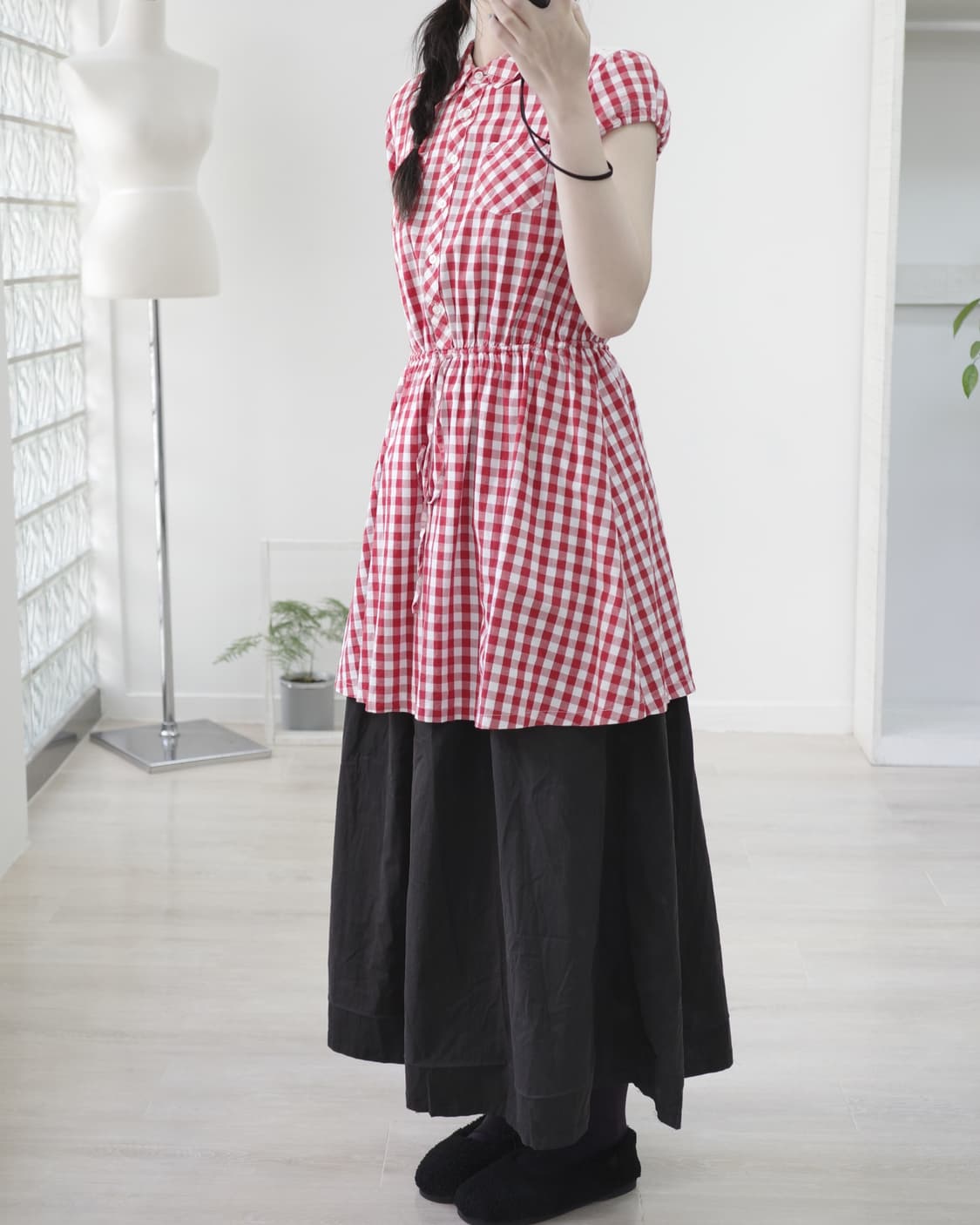 Pinklatte Red check one-piece 상품이미지4