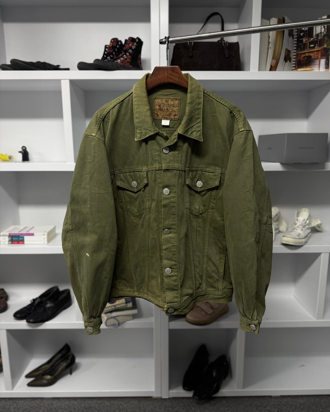 빈티지 그린 트러커 자켓 상품이미지1
