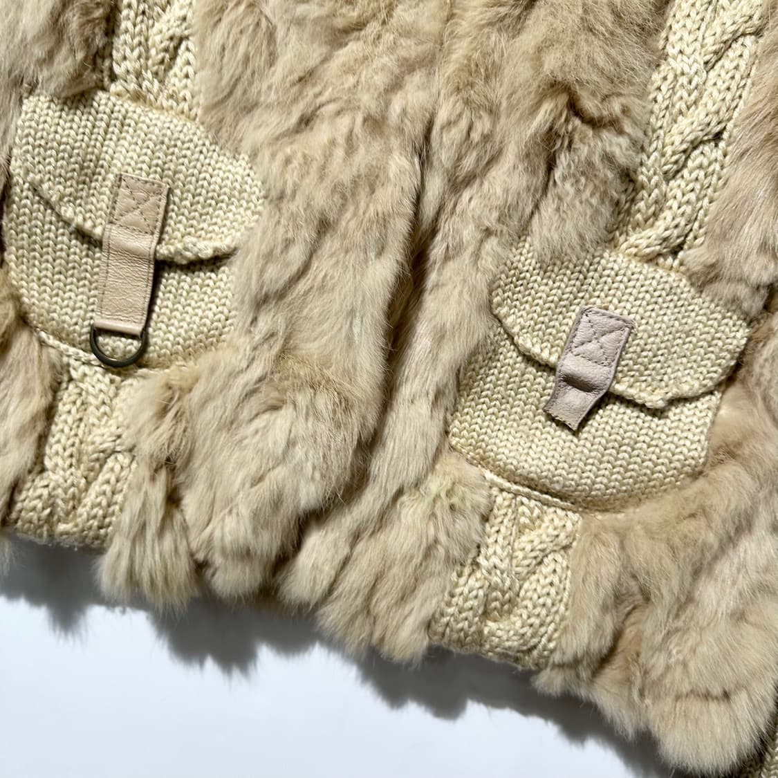 모스키노 케이블 니트 퍼 싱글 자켓 상품이미지5