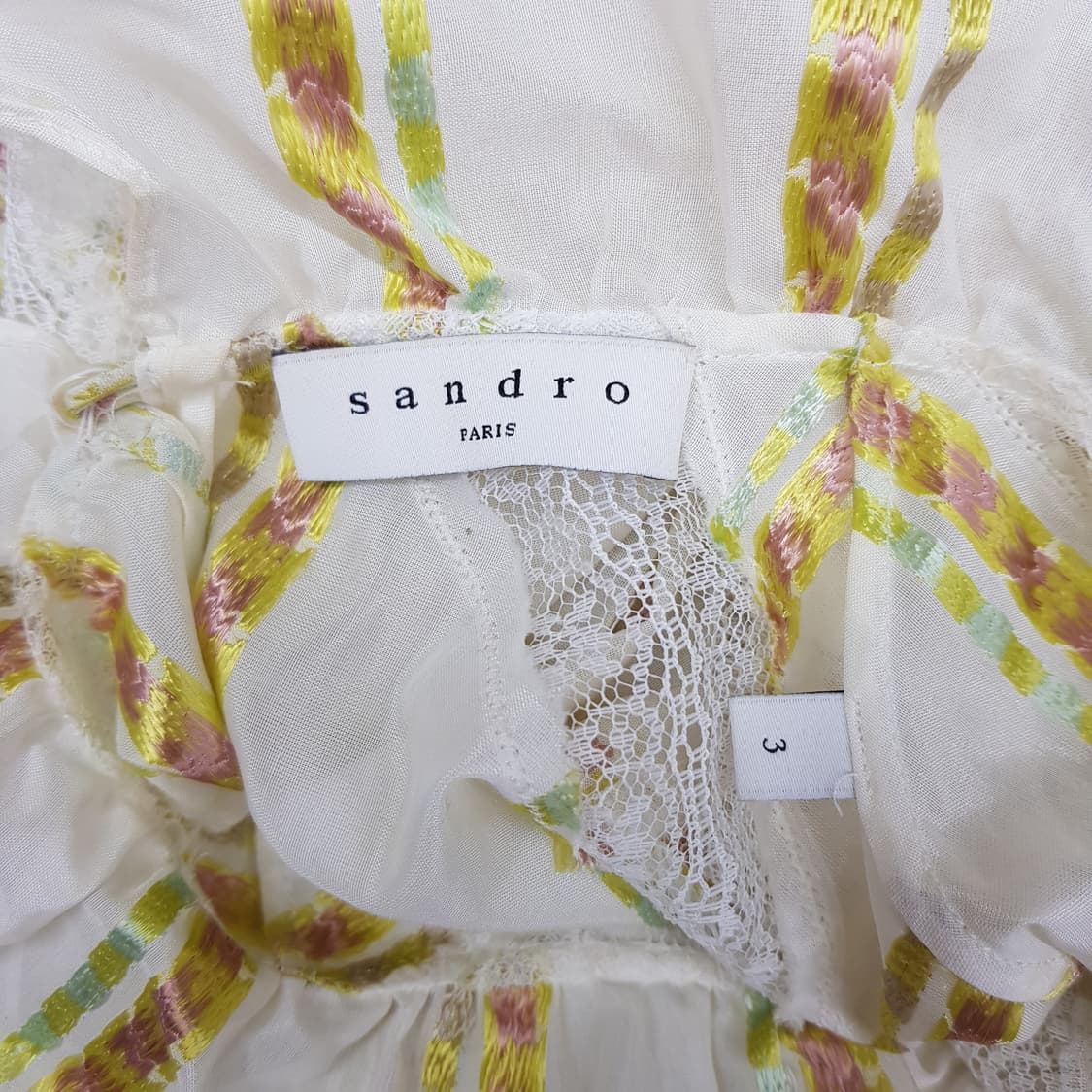 산드로 SANDRO 레이스 프릴 블라우스 3사이즈 상품이미지6
