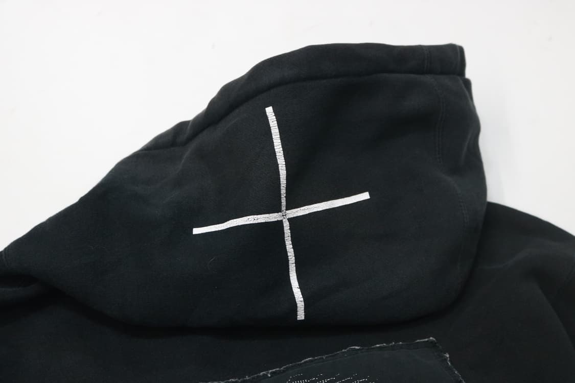 FRESH.i.AM 프레시아이엠  빈티지 스컬 패치 블랙 후드티셔츠 상품이미지5