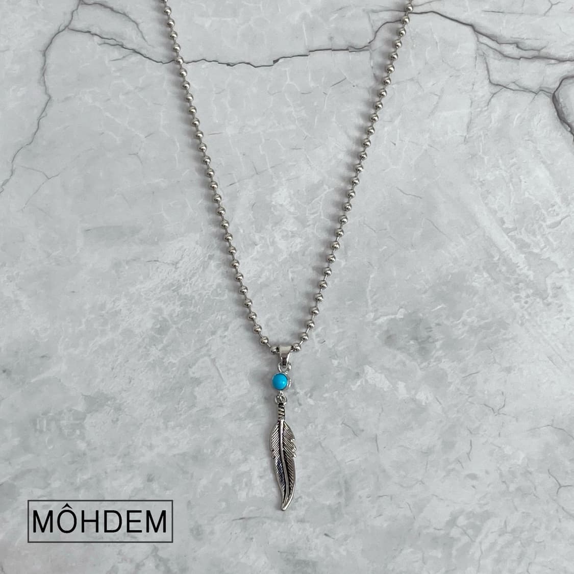[Unisex] 원석 깃털 체인 목걸이 상품이미지4