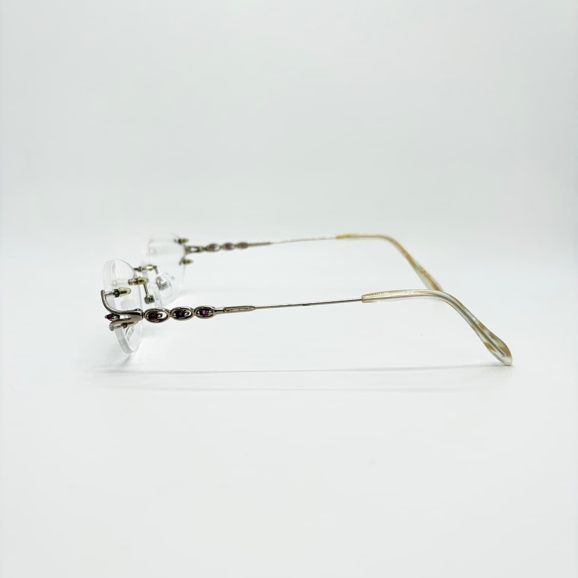 ST.DENVER  골드 큐빅 오벌형 반무테 상품이미지3