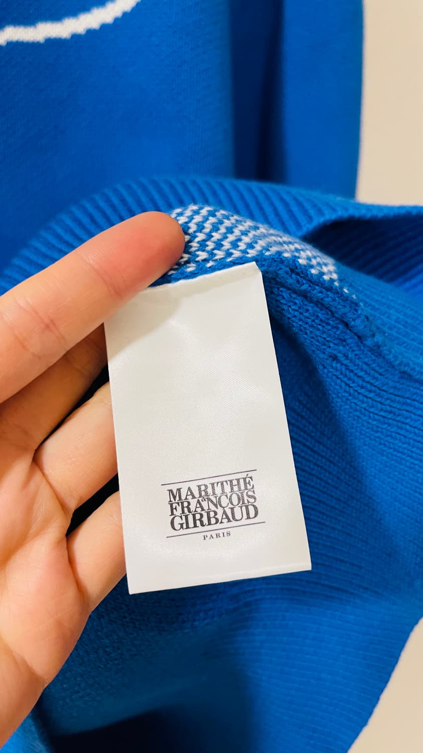 택달린 새상품) 마리떼 프랑소와 저버 레터링 블루 니트 L(110까지 가 상품이미지5