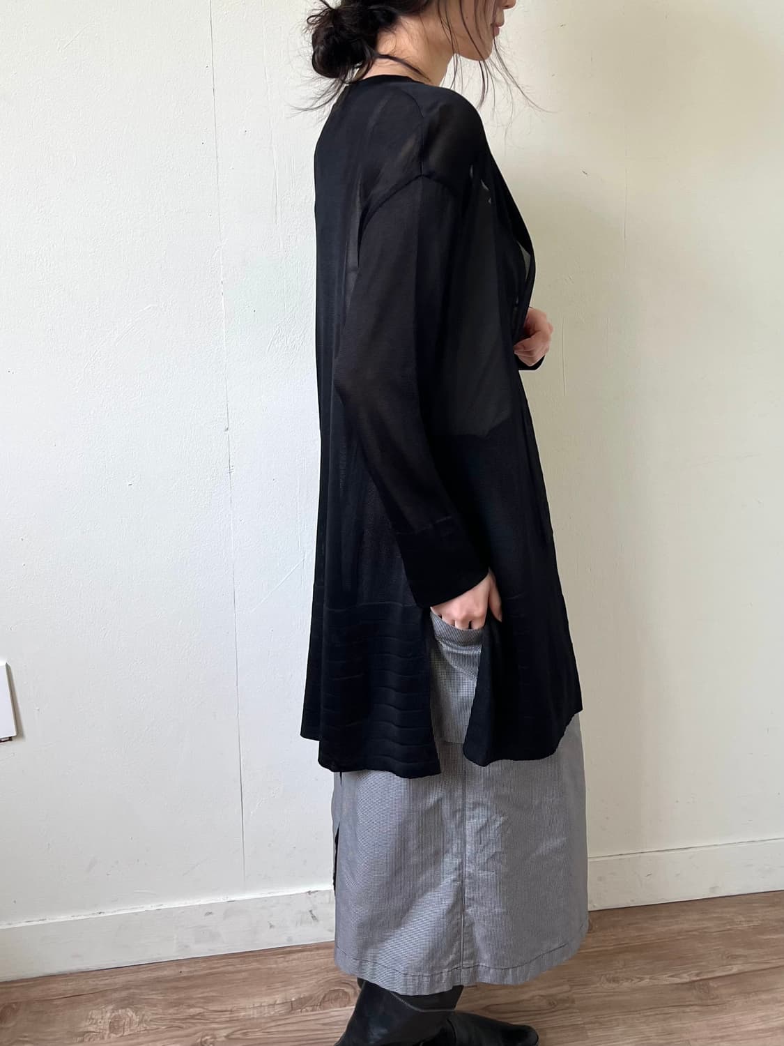 90‘s BALENCIAGA 블랙 시스루 가디건 상품이미지7