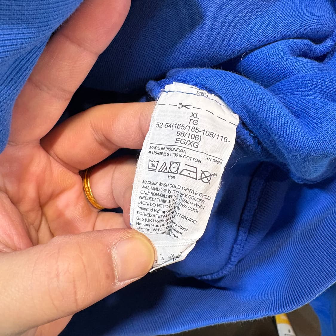 [XL] YEEZY X GAP 이지갭 블루 후드티  상품이미지5