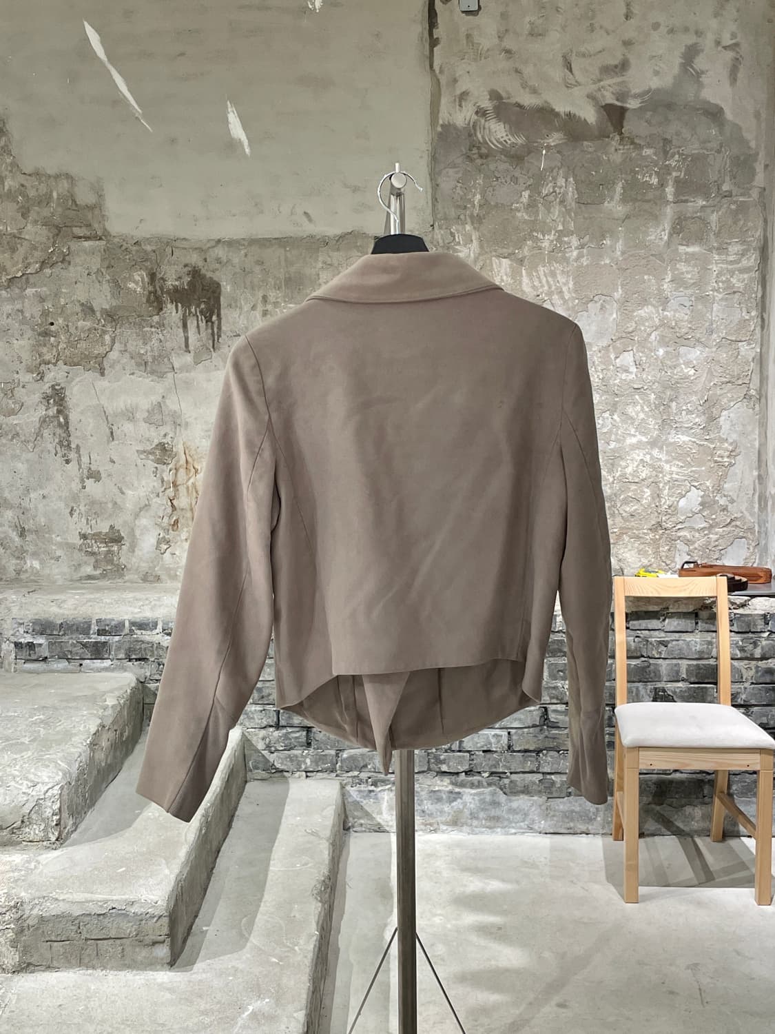 헬무트랭 베이지 레더 바이커 자켓 상품이미지6