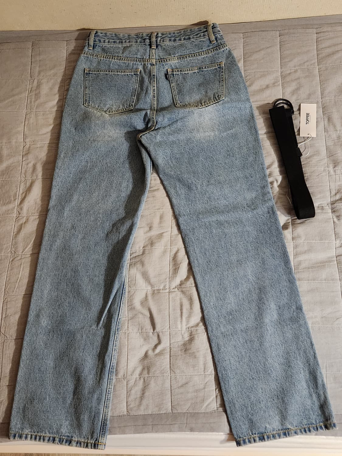 토피 와이드 데님 팬츠 연청 + 토피 더블 D링 벨트 상품이미지3