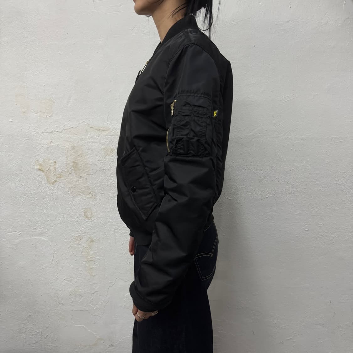 알파인더스트리 블랙컬러 72890 나일론 MA-1 플라이트 자켓 상품이미지2