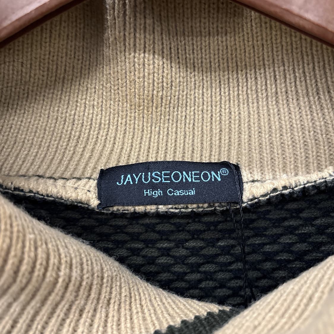 빈티지 에스닉 엠보싱 쿠지패턴 숄카라 스웨터 N157 상품이미지5