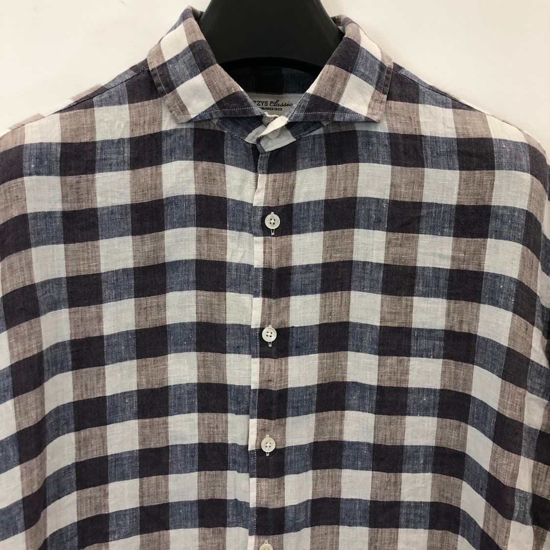 헤지스 린넨 100% 클래식 체크셔츠 105 상품이미지2