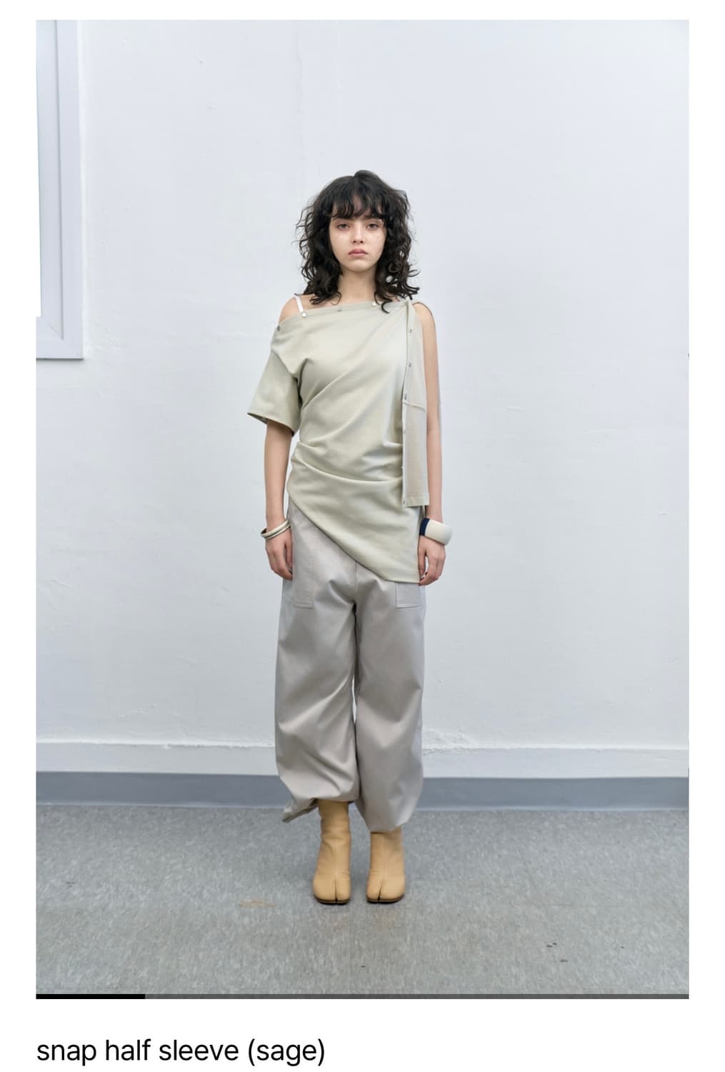 타일즈 tiles 스냅 하프 슬리브 세이지 snap half sleeve 상품이미지1
