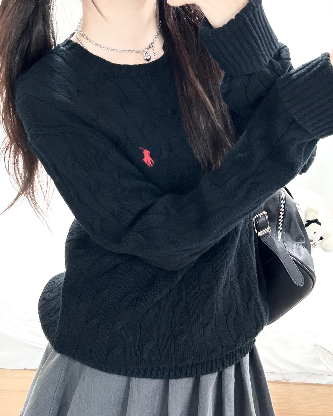 폴로 레드포니 블랙 케이블니트 상품이미지1