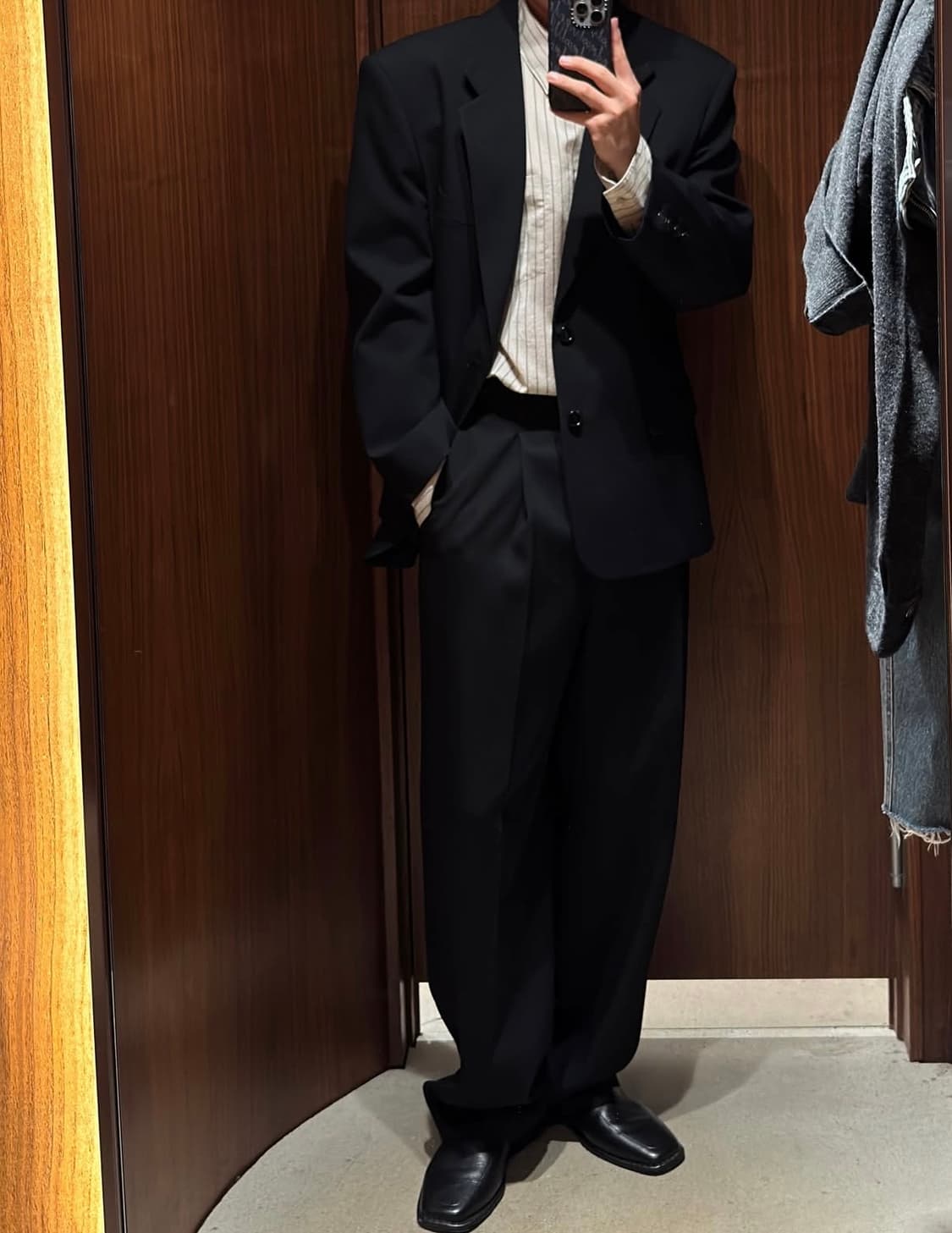 렉토 25fw 스트럭처 울 블랜드 싱글 자켓 상품이미지3