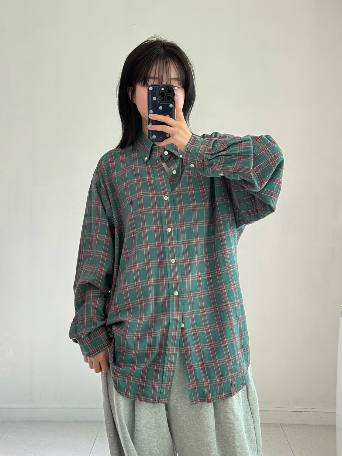 폴로 뮤트 그린 체크셔츠 상품이미지2