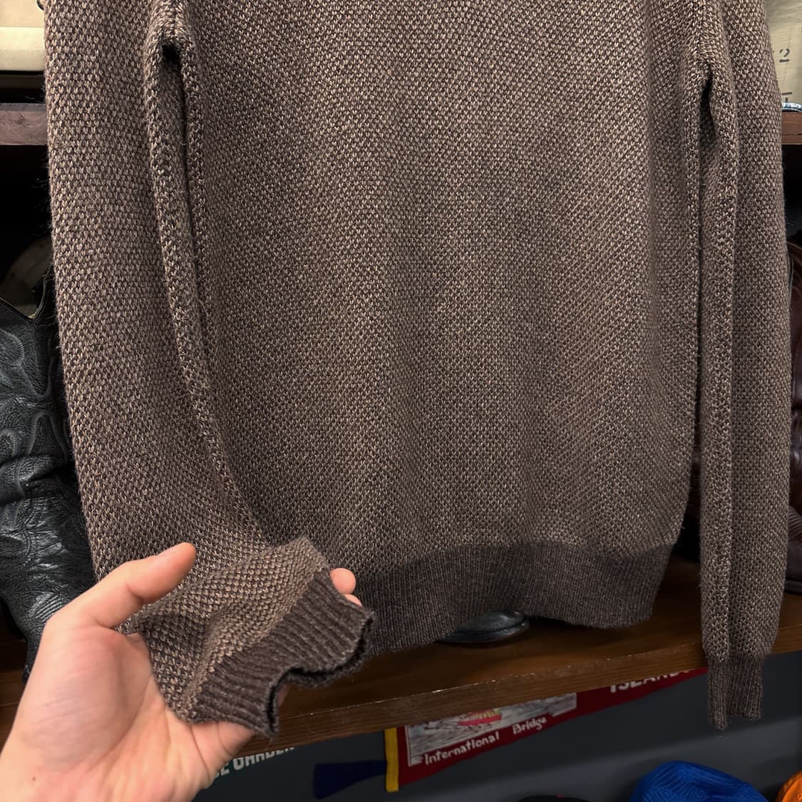 폴로 랄프로렌 신형라벨 하이넥 버튼니트 보카시 헤링본 데드스탁 N319 상품이미지4