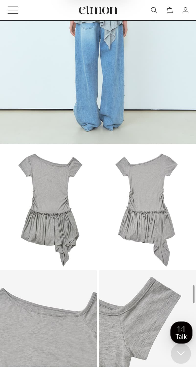 ETMON One-Shoulder Frill Mini Dress, Mel 상품이미지3