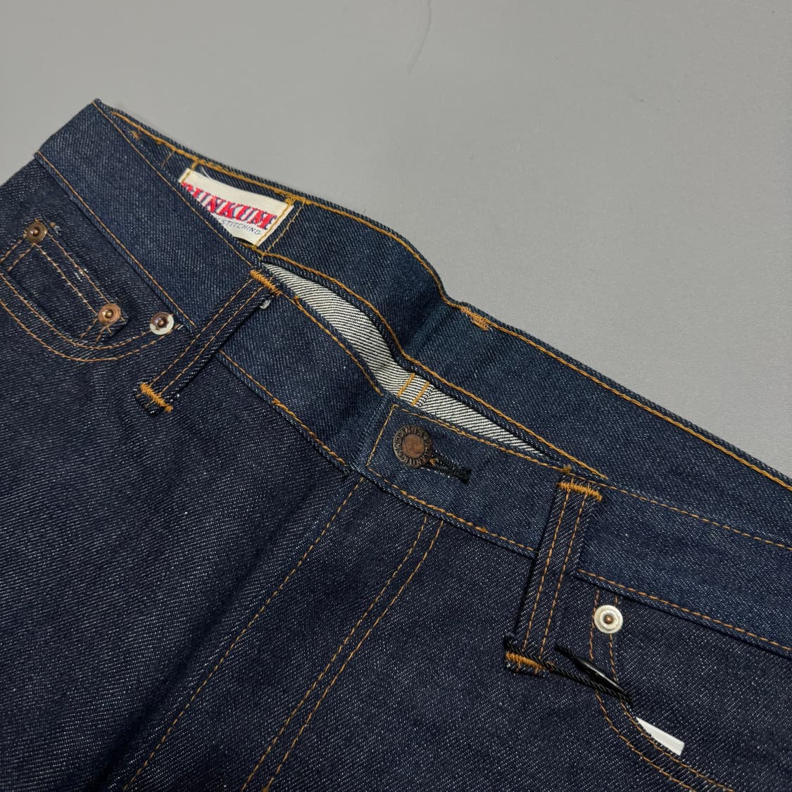 BUNKUM 인디고블루 논워시 코튼 부츠컷 데님 팬츠 상품이미지3