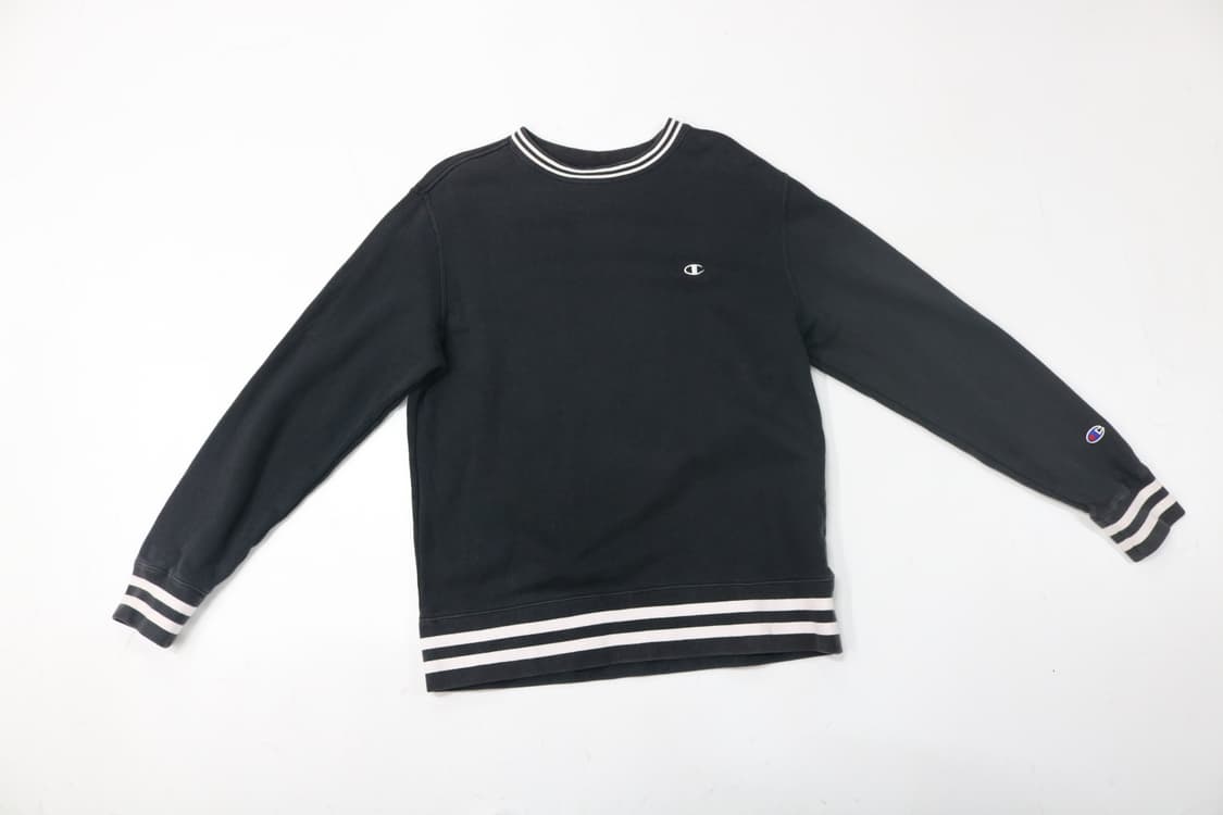 챔피온 빈티지 스트라이프 시보리 블랙 스웻셔츠 (L) 상품이미지2