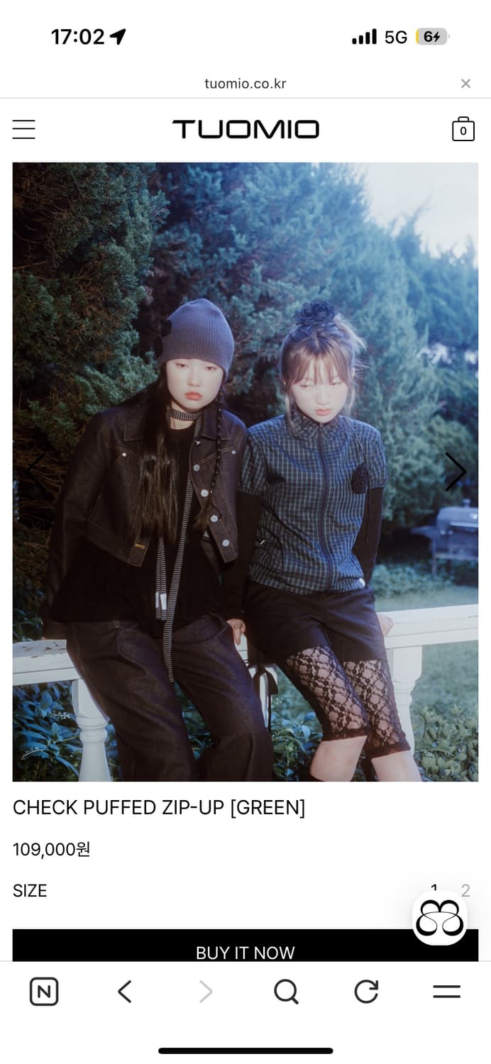 Tuomio CHECK PUFFED ZIP-UP GREEN 상품이미지2