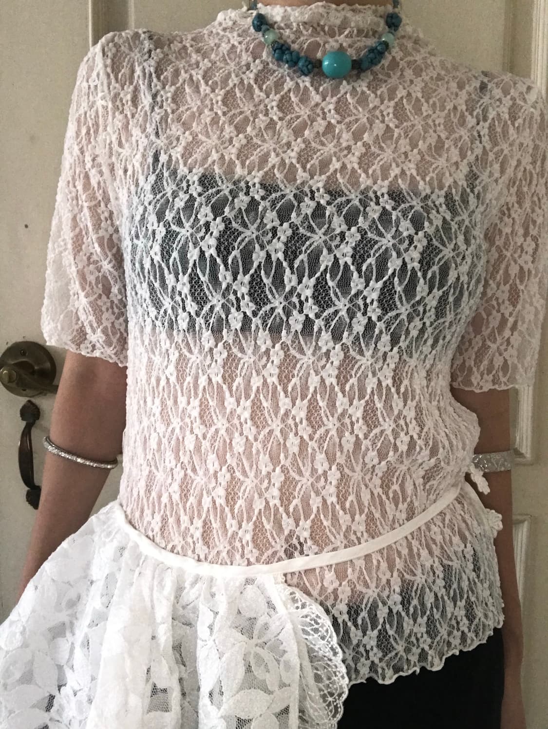 vintage lace see-through top 상품이미지2