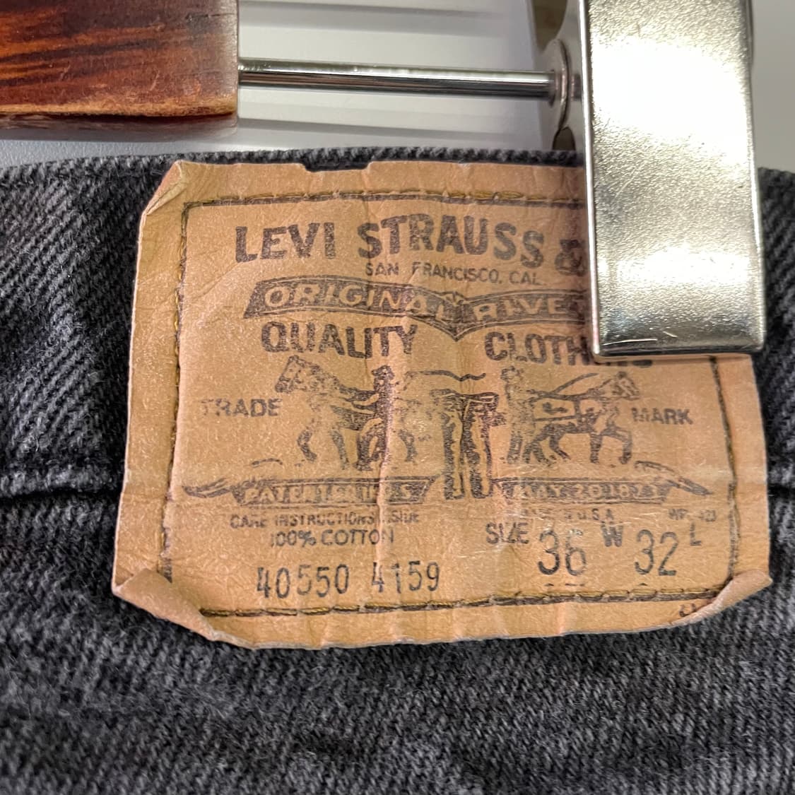 90s 리바이스 550 흑청 데님팬츠 USA 상품이미지7