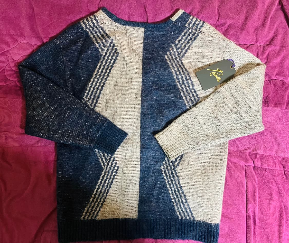 니들스(needles) 빠삐용 모헤어 그레이블루 가디건 드립니다  상품이미지3