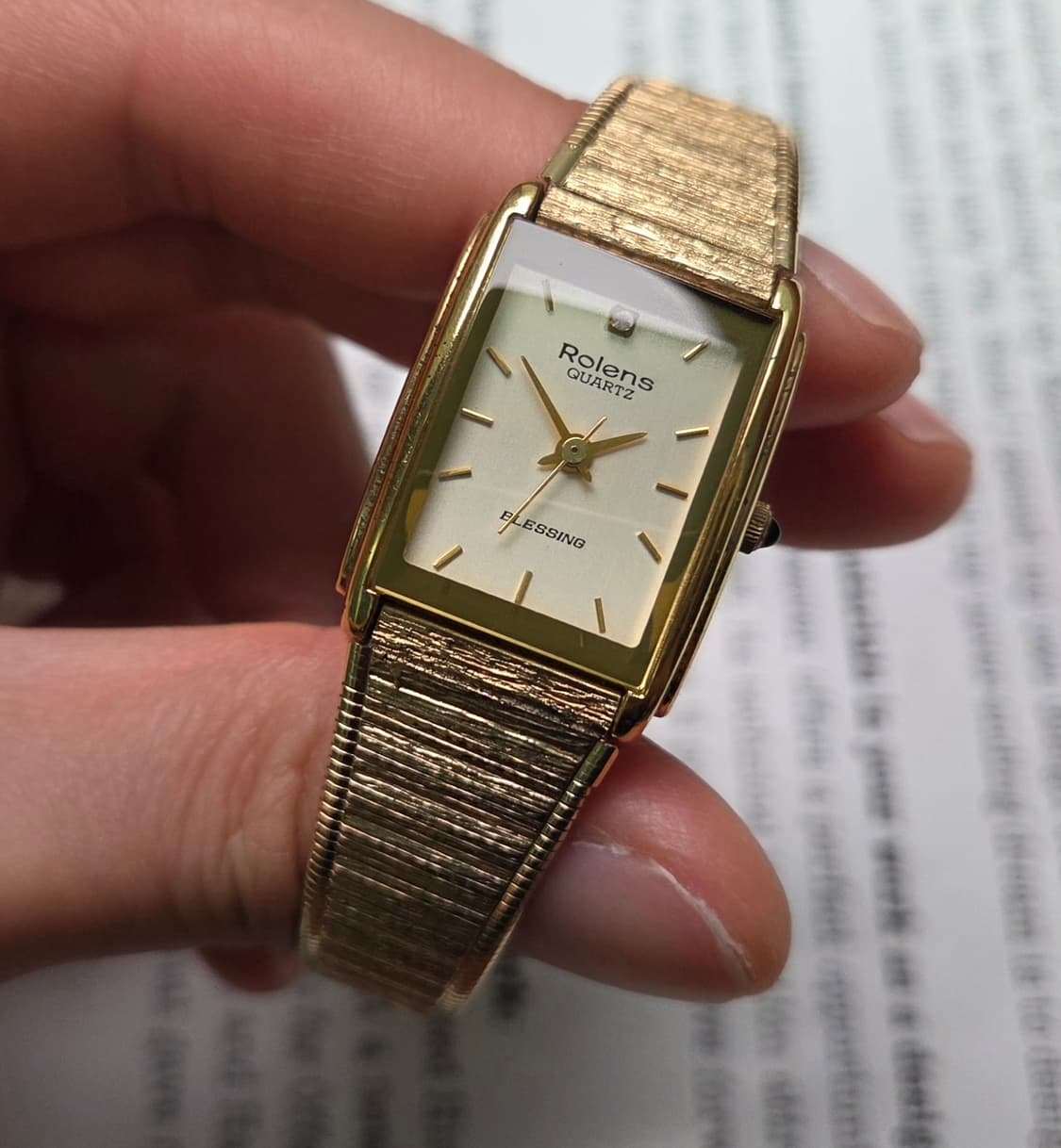 데드스탁] 빈티지 로렌스 블레싱 사각탱크 쿼츠 여성용 브레이슬릿 ver. 상품이미지5