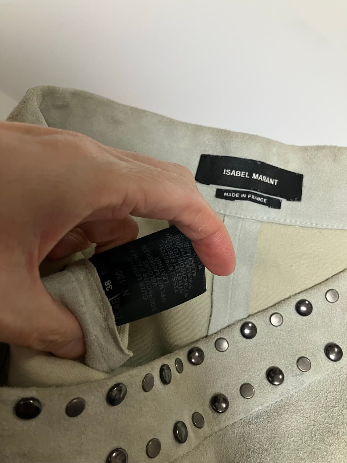 이자벨마랑 양가죽 스웨이드 이네스 스터드 미니 스커트 상품이미지2