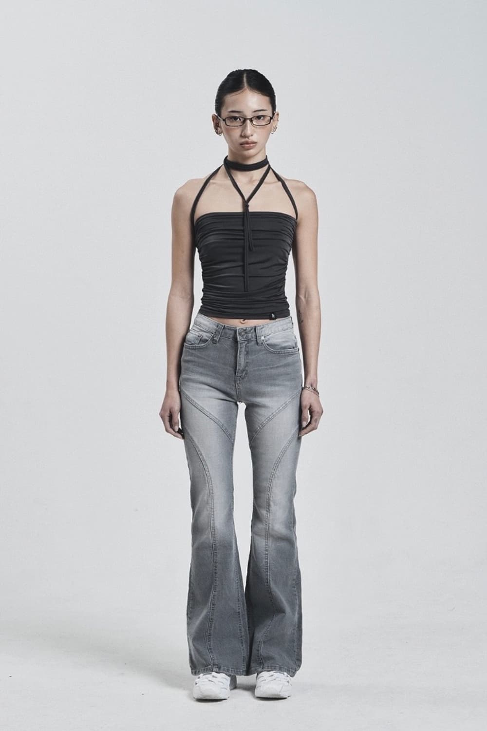 시너진 라인 워싱 데님 팬츠 그레이 M 상품이미지1