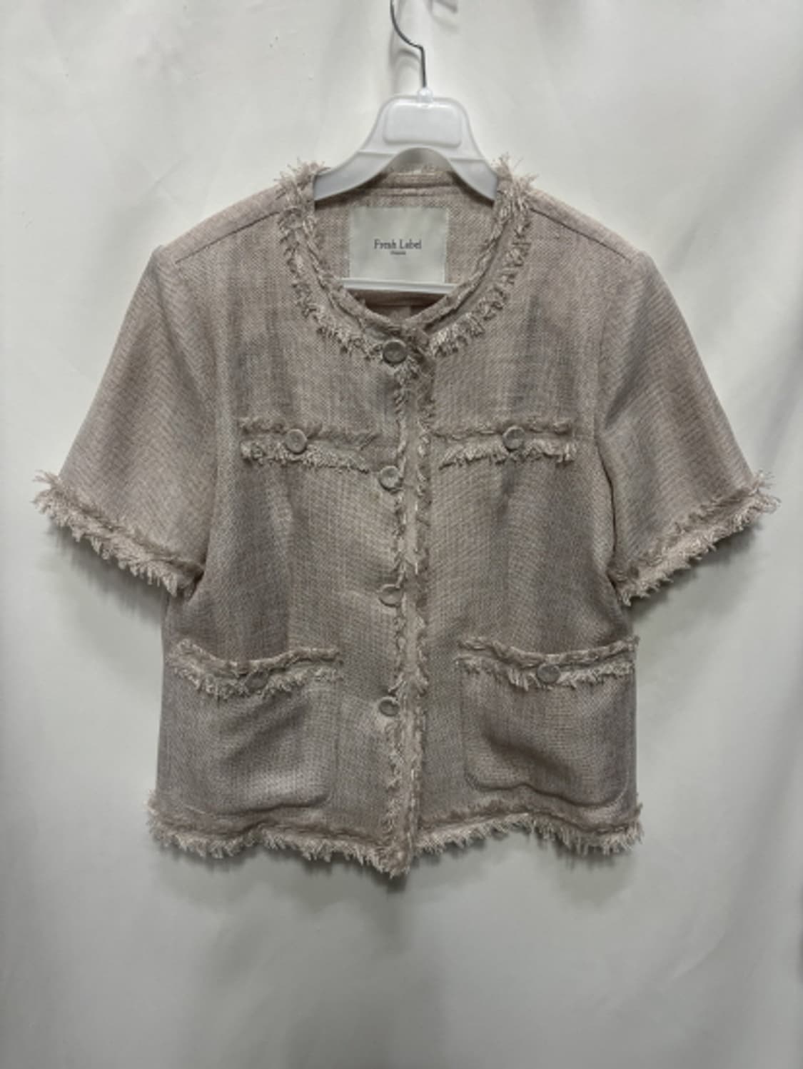 프레쉬라벨(Fresh Label)린넨 트위드 반팔 자켓 상품이미지1