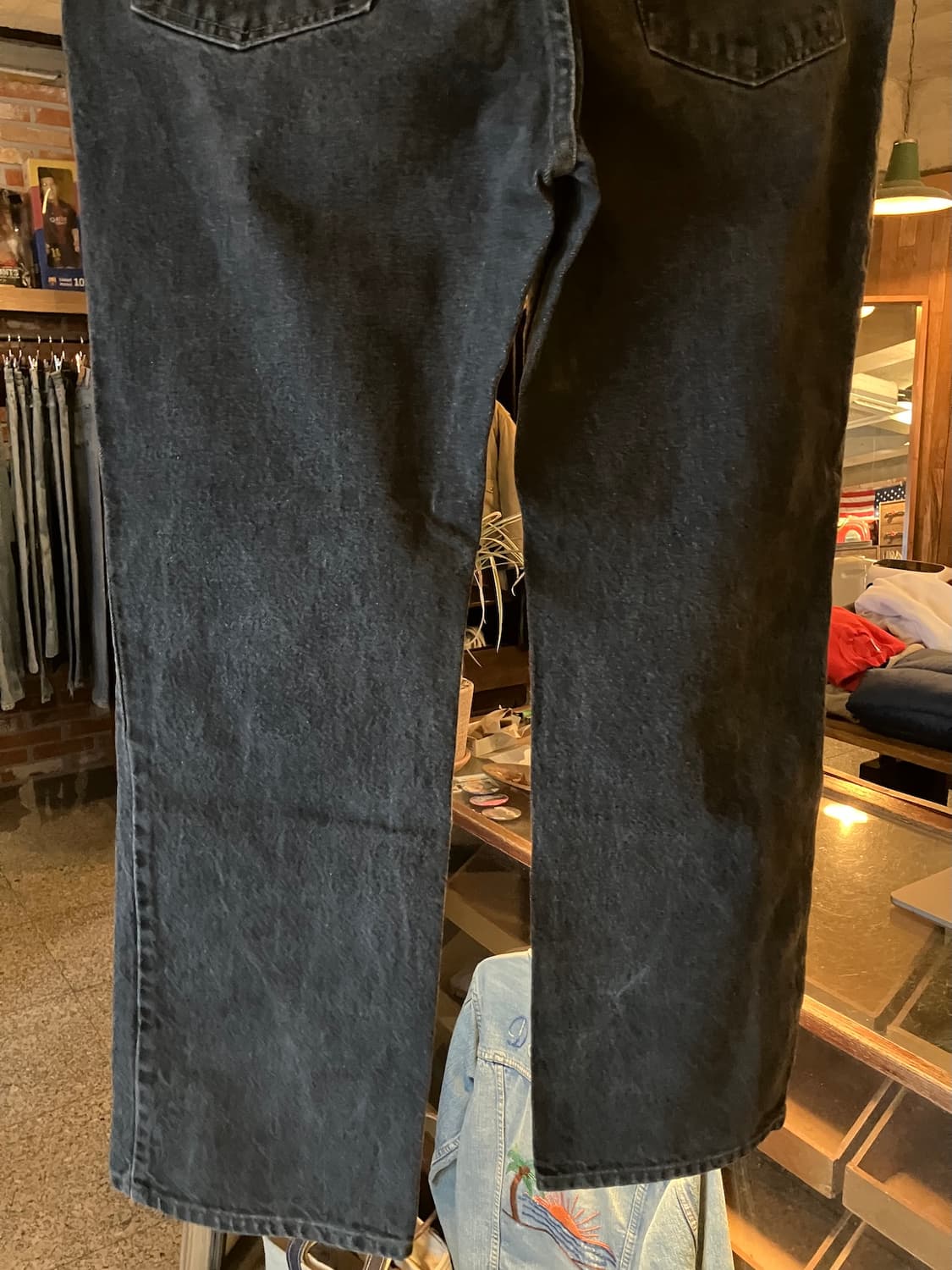 90s USA 빈티지 리바이스 517 부츠컷 블랙 데님 팬츠 상품이미지7