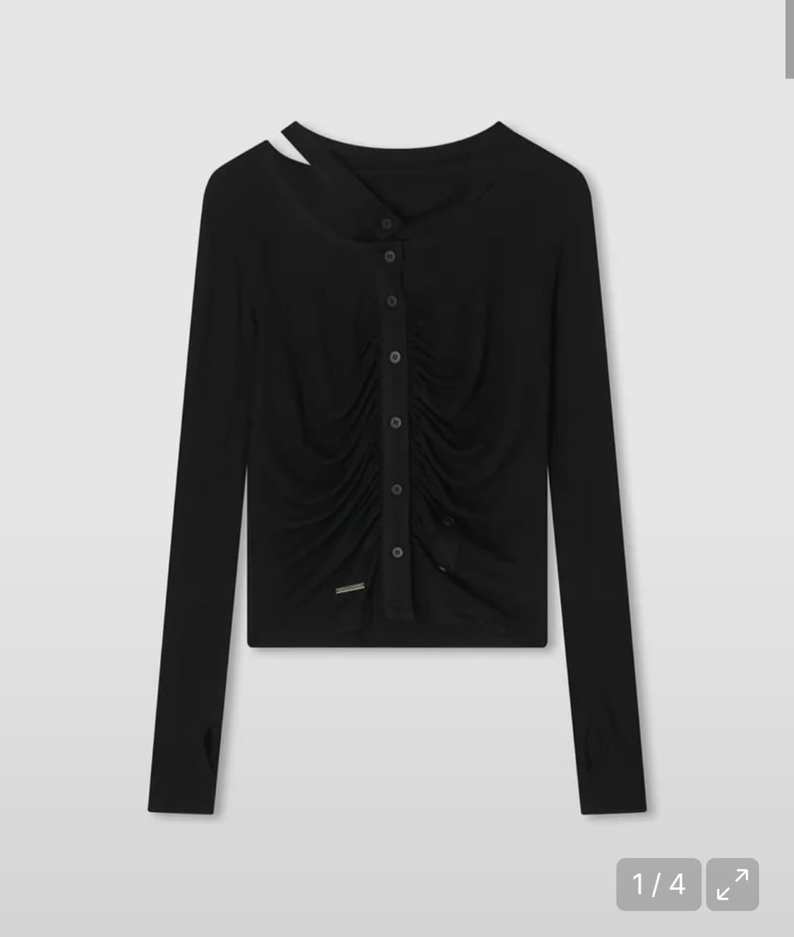 에트오소메 컷 아웃 립 가디건 (블랙) 상품이미지1