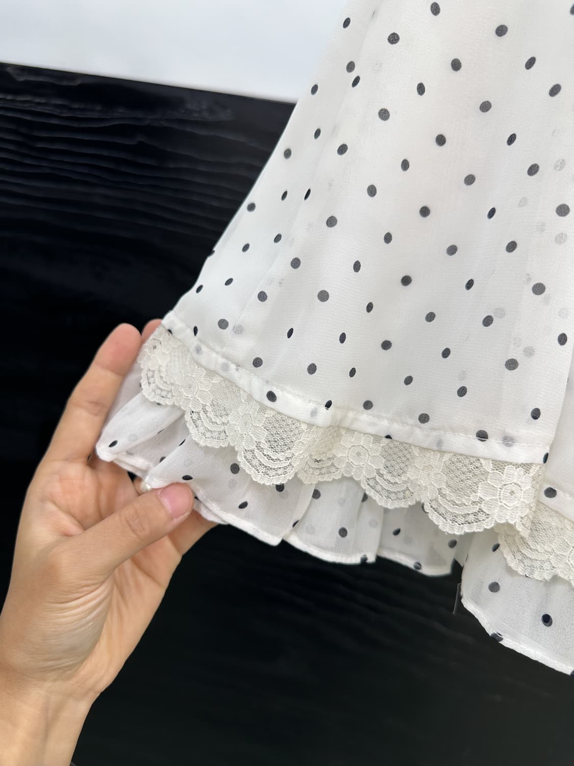 white dot lace midi skirt 상품이미지4