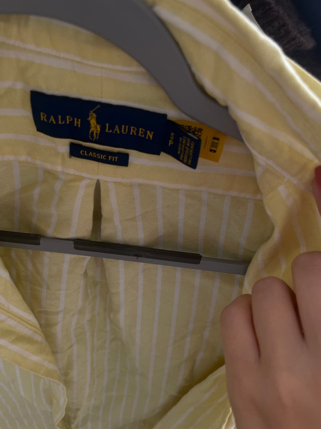 폴로 랄프로렌 옐로우 클래식핏 스트라이프 셔츠 S 상품이미지10